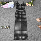 Mesh Polka Dot Print Sling Two Piece Skirts Set GFRT-60223SBZ