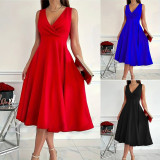 Sleeveless V-neck Fashion Dress GYOU-CX1225