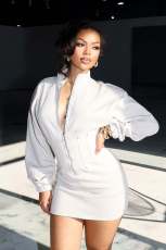 Solid Color Long Sleeve Tight Mini Dress GXHF-M81010