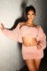 Plush Wrap Skirt+Long-Sleeve Coats Three-Piece Set GXHF-M81013