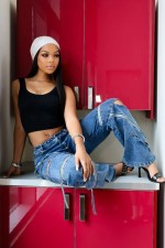 Hollow Out Holes Loose Jeans GXHF-M81011