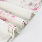 V Neck Print Bow Tie T-shirt GWEN-JWKT46085
