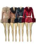 Fashion Solid Color Leather Shorts&Seven-Tenths Pants CH-25065