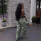 Camouflage Print Single-breasted Jumpsuit GXHF-X0506145