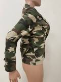 Lapel Camouflage Print Short Blazer Coat LSD-2620