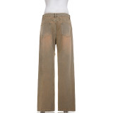 Vintage Frayed-edge Straight Jeans GWEN-JWKP46157