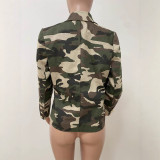 Lapel Camouflage Print Short Blazer Coat LSD-2620