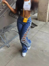 Fashion Holes Washed Loose Jeans GXHF-M80421