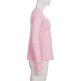Stripe Long Sleeve T Shirt GWEN-JWJT45477