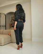 Leopard Color Block Coat Two Piece Pant Set CM-9538