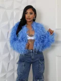 Solid Color Long Sleeve Plush Coat GXHF-M81016