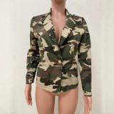 Lapel Camouflage Print Short Blazer Coat LSD-2620