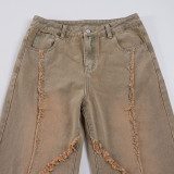 Vintage Frayed-edge Straight Jeans GWEN-JWKP46157