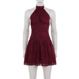 Sleeveless Backless Halterneck Mini Dress GWEN-JWKD46330