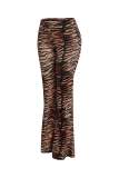 Leopard-Print Casual Flare Pants GXHF-M81022