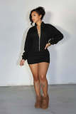 Solid Color Long Sleeve Tight Mini Dress GXHF-M81010