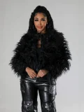 Solid Color Long Sleeve Plush Coat GXHF-M81016