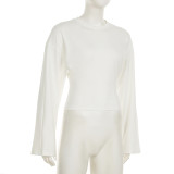 Solid Color Long Sleeve T Shirts GWEN-JWFT38497