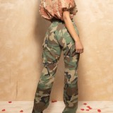 Camouflage Print Loose Straight Pants LSD-2602