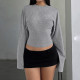 Solid Color Long Sleeve T Shirts GWEN-JWFT38497