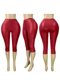 Fashion Solid Color Leather Shorts&Seven-Tenths Pants CH-25065