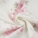 V Neck Print Bow Tie T-shirt GWEN-JWKT46085