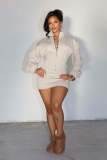 Solid Color Long Sleeve Tight Mini Dress GXHF-M81010