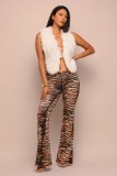 Leopard-Print Casual Flare Pants GXHF-M81022