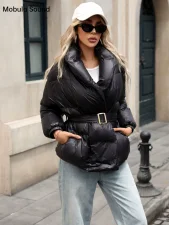 Thickened Insulated Cotton Jacket Coat(With Belt) GYXN-306-YT011