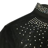 Hot Drill See Through Club Dress BY-5890