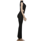 Sleeveless Deep V Neck Hollow Out Jumpsuit GZJQ-K25Q85957