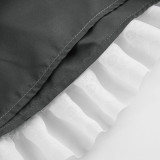 Bow-tie Patchwork Contrast Color Stripe Mini Skirt GWEN-JWJD45392