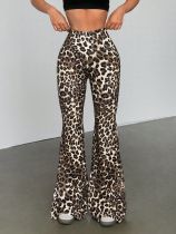 Leopard Print Casual Flare Pants GYXN-73389