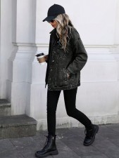 Fashion Long Sleeve Loose Denim Jacket Coat GYXN-20808