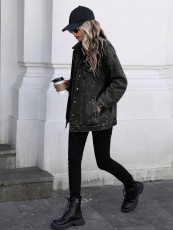 Fashion Long Sleeve Loose Denim Jacket Coat GYXN-20808