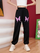Loose Butterfly Print Sweatpants GYXN-52559