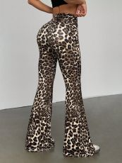 Leopard Print Casual Flare Pants GYXN-73389