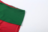Christmas Long-Sleeve Color-Block T-Shirt and Pants Two-Piece Set GSLF-K25S87836