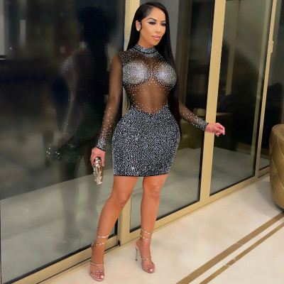 white christmas dresses Shiny Metallic Party Night Club Mini Dress Women Y2k Clothing Halter Backless Double Side Split Sexy Short Dresses Wholesale Black / S main image 1