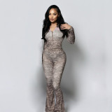 Letter Print Hooded Long Sleeve Pants Set GSLF-K25S83409