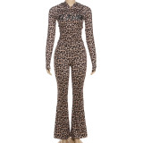 Letter Print Hooded Long Sleeve Pants Set GSLF-K25S83409