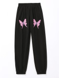 Loose Butterfly Print Sweatpants GYXN-52559