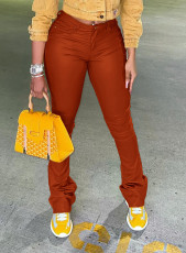 Solid Color Multi-pockets Micro Flare Pants OMY-11069