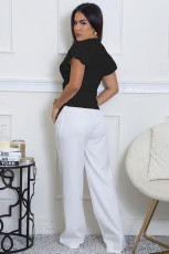 Solid Color Short Sleeve Irregular Tops XHXF-475