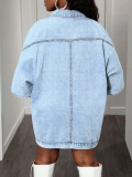 Short Sleeve Loose Denim Jacket GYXN-65897