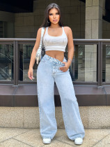 Loose High Waist Wide Leg Jeans GYXN-YT170