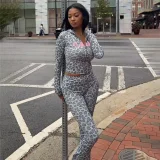 Letter Print Hooded Long Sleeve Pants Set GSLF-K25S83409