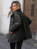 Fashion Long Sleeve Loose Denim Jacket Coat GYXN-20808