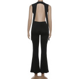 Sleeveless Deep V Neck Hollow Out Jumpsuit GZJQ-K25Q85957
