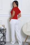 Solid Color Short Sleeve Irregular Tops XHXF-475